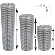 Load image into Gallery viewer, 0.6m x 30m | Welded Wire Mesh 1"x1" Fence - Hot Dip Galvanised | 1.0mm Wire