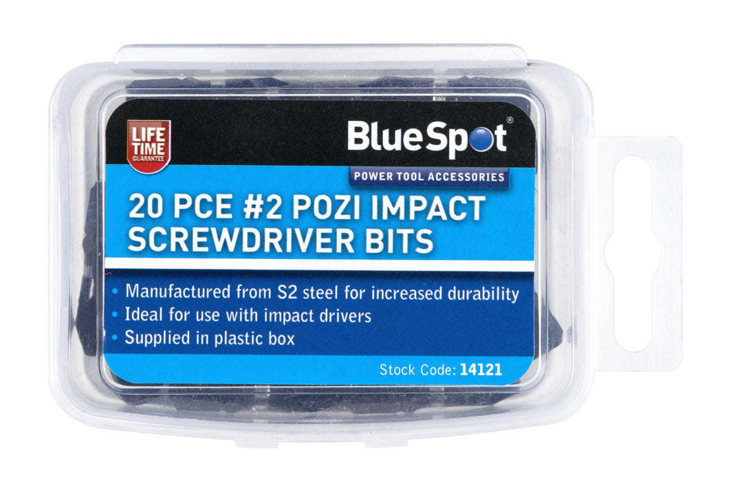 Blue Spot 20 Piece PZ2 Impact Screwdriver Bits