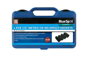 Blue Spot 4 Piece 1/2 Metric Cr-Mo Impact Sockets (30-36mm)