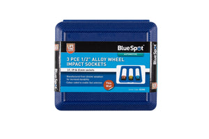 Blue Spot 3 Piece 1/2" Alloy Wheel Impact Sockets (17, 19, 21mm)