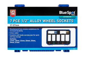 Blue Spot 7 Piece 1/2" Alloy Wheel Sockets (17-27mm)