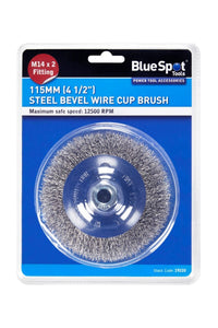Blue Spot 115mm (4 1/2") M14 x 2 Steel Bevel Wire Cup Brush