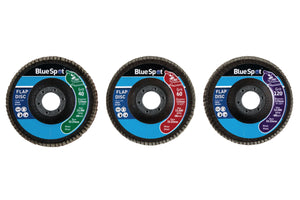 Blue Spot 3 Piece 115mm (4.5") Flap Sanding Disc Set