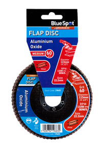 Blue Spot 115mm (4.5") 60 Grit Aluminium Oxide Flap Disc (Header Card)