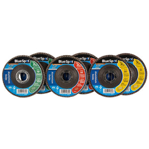 Blue Spot 6 Piece 115mm (4.5") Aluminium Oxide Flap Disc Set