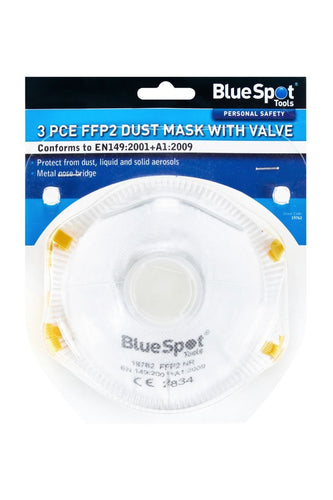 Blue Spot 3 Piece FFP2 Dust Mask With Valve