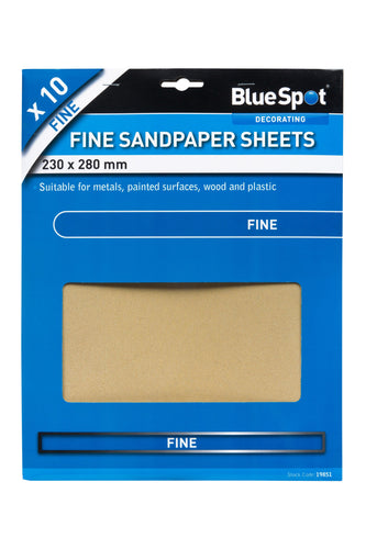 Blue Spot 10 Piece Fine Sandpapers
