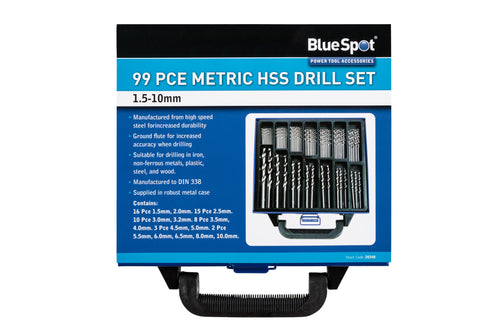 Blue Spot 99 Piece HSS Drill Set (1.5mm - 10mm)