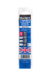 Blue Spot 10 Piece 150mm (6") British Made Junior Hacksaw Blade Set