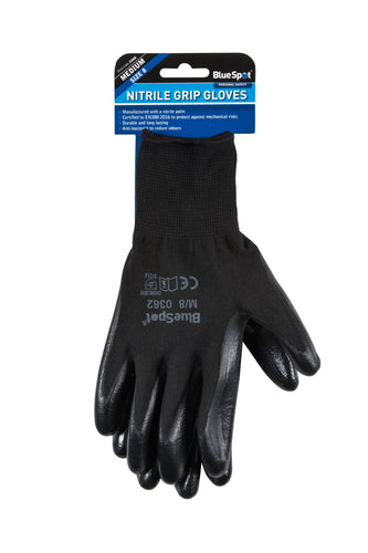 Blue Spot Nitrile Grip Gloves (Medium)