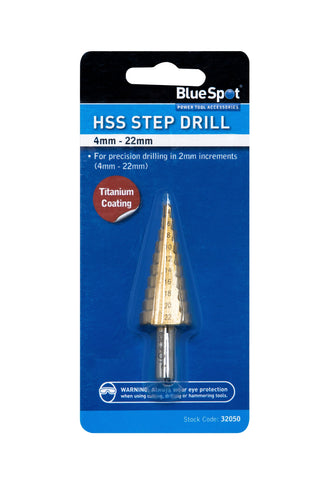 Blue Spot HSS Step Drill (4mm - 22mm)