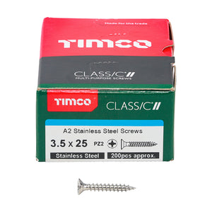 Timco 3.5mm - Classic Multi-Purpose Screws - Stainless Steel