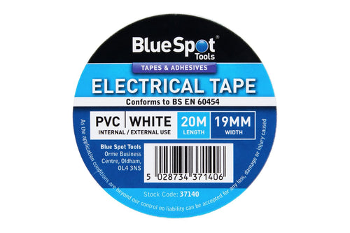 Blue Spot 20M White PVC Electrical Tape