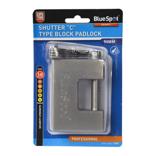 Blue Spot 94mm Shutter C Type Block Padlock