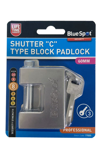 Blue Spot 60mm Shutter C Type Block Padlock