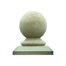 Load image into Gallery viewer, Wooden Post Finial &amp; Base - Treated - Green - Acorn or Ball