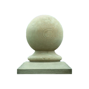 Wooden Post Finial & Base - Treated - Green - Acorn or Ball