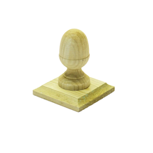 Load image into Gallery viewer, Wooden Post Finial &amp; Base - Treated - Green - Acorn or Ball