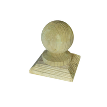 Load image into Gallery viewer, Wooden Post Finial &amp; Base - Treated - Green - Acorn or Ball