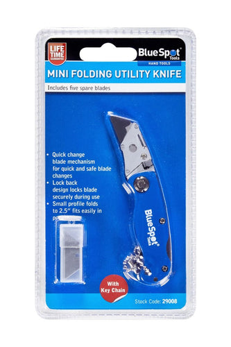 Blue Spot Mini Folding Utility Knife With Blades