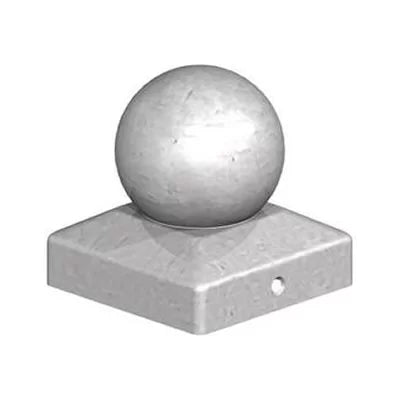 FENCETEXX™ Ball Fence Post Cap 75mm Galvanised Silver