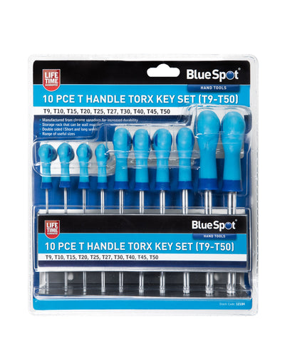 Blue Spot 10 Piece T Handle Torx Key Set (T9-T50)
