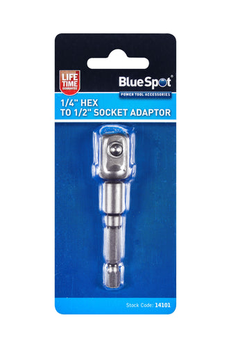 Blue Spot 1/4 Hex to 1/2 Socket Adaptor