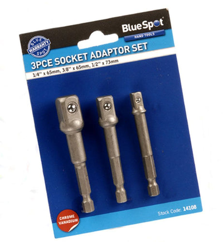 Blue Spot 3 Piece Socket Adaptor Set (1/4, 3/8; 1/2)