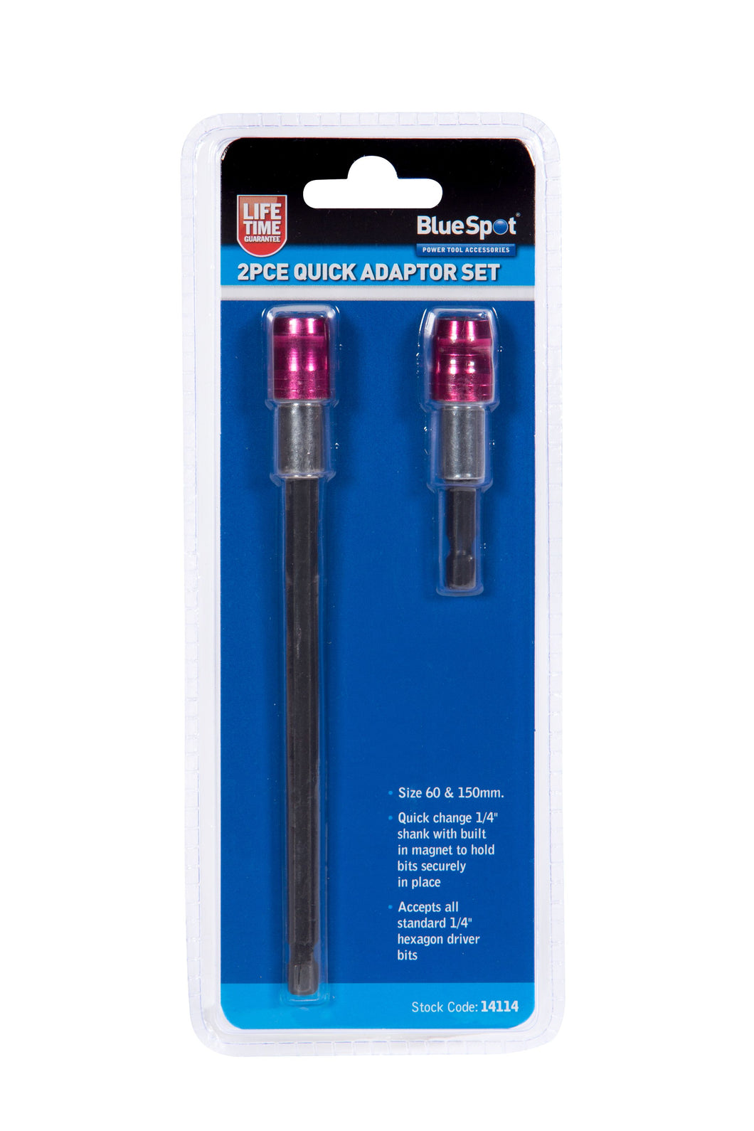 Blue Spot 2 Piece 1/4 Magnetic Quick Adaptor Set