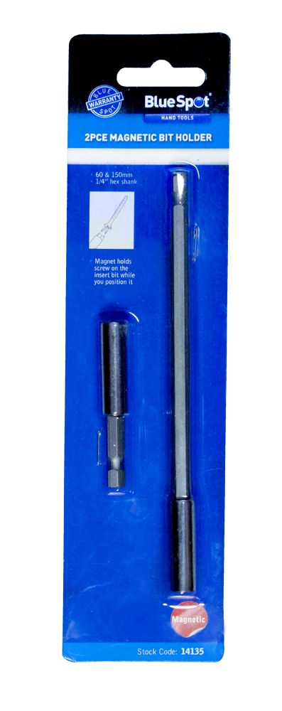 Blue Spot 2 Piece 1/4 Magnetic Bit Adaptor Set