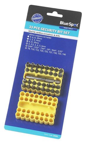 Blue Spot 33 Piece Security Screwdriver Bit Set