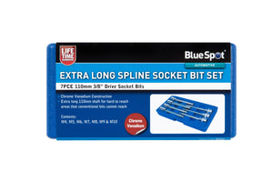 Blue Spot 7 Piece 3/8" Extra Long Spline Socket Bit Set (M4 -M10)