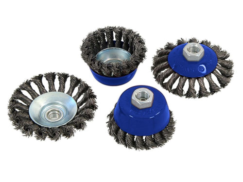 Blue Spot 4 Piece Wire Cup And Wheel Brush Set