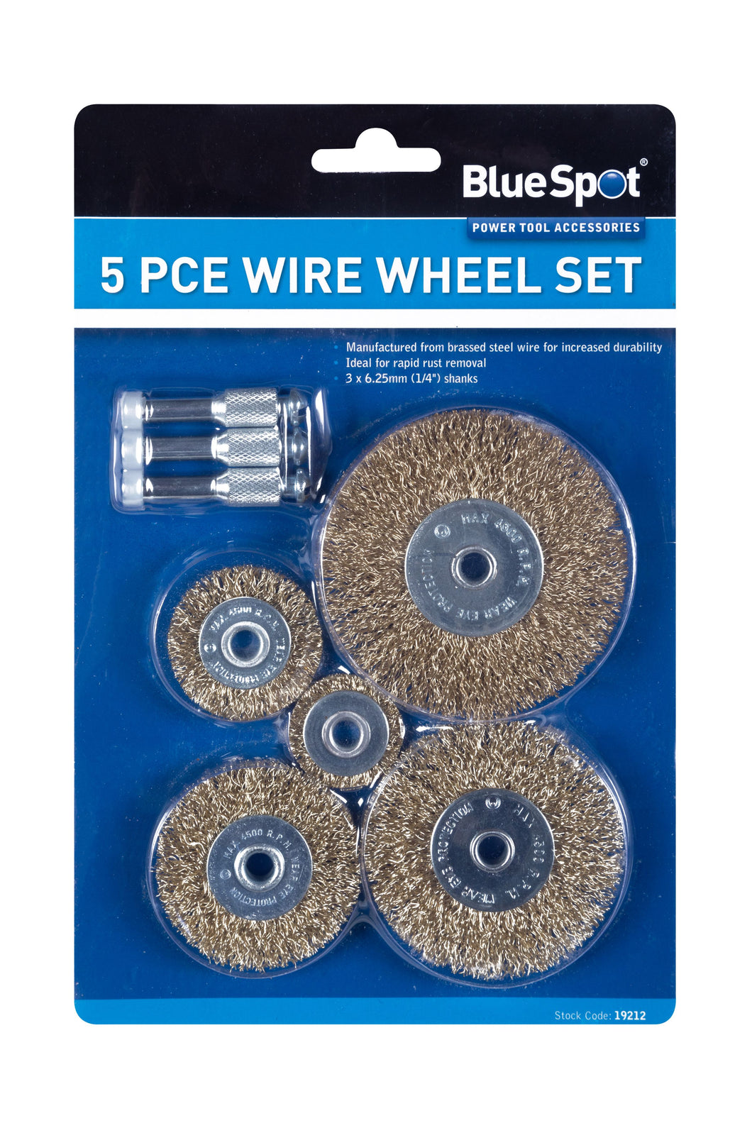 Blue Spot 5 Piece Wire Wheel Set