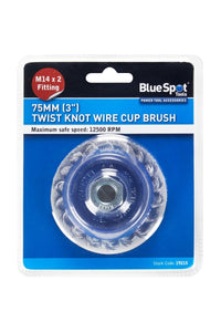 Blue Spot 75mm (3") M14 x 2 Twist Knot Wire Cup Brush