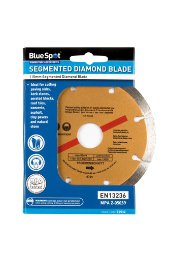 Blue Spot 115mm (4.5) Segmented Gold Diamond Dry Cutting Disc