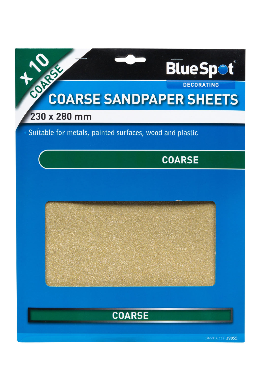 Blue Spot 10 Piece Coarse Sandpapers