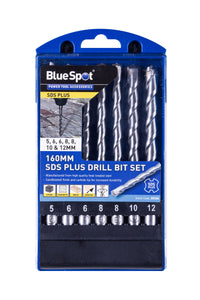 Blue Spot 7 Piece 160mm SDS Plus Drill Bit Set (5mm - 12mm)
