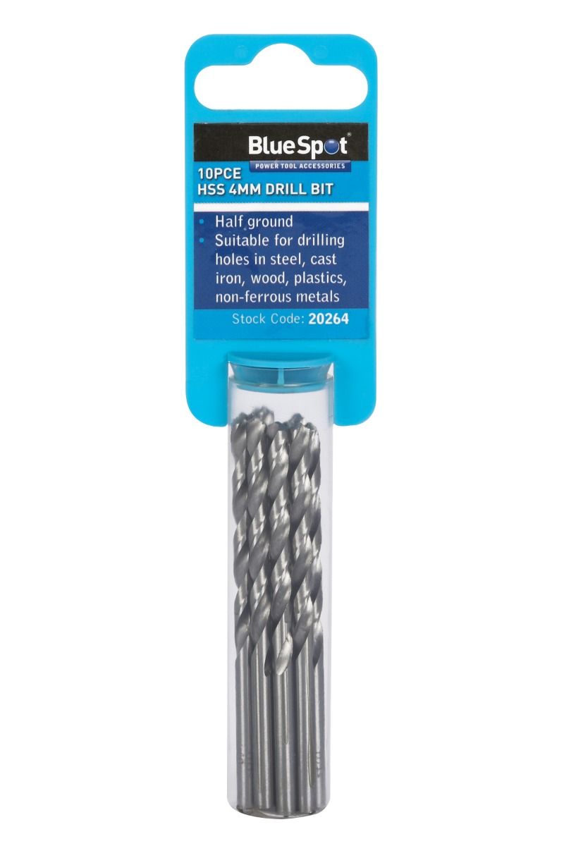 Blue Spot 10 Piece 4mm HSS Drill Set