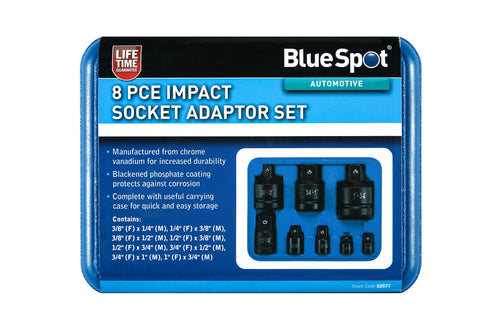 Blue Spot 8 Piece Impact Socket Adaptor Set (1/4-1)