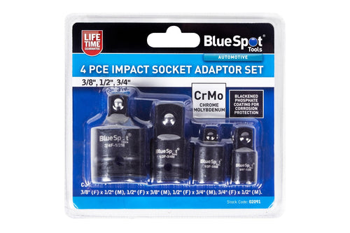 Blue Spot 4 Piece Impact Socket Adaptor Set (3/8, 1/2, 3/4)