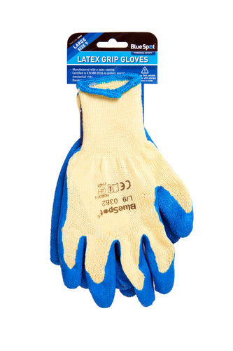 Blue Spot Latex Grip Gloves (Large)