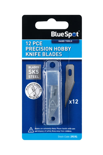 Blue Spot 12 Piece Precision Hobby Knife Blades
