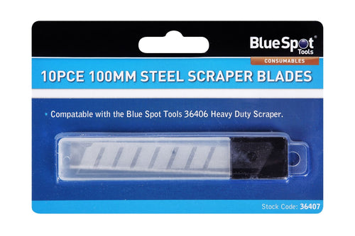 Blue Spot 10 Piece 100mm Heavy Duty Scraper Blades