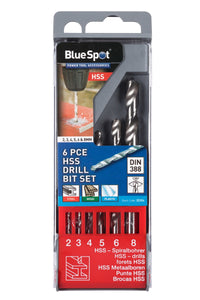 Blue Spot 6 Piece HSS Drill Bit Set (2mm - 8mm)