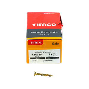 Timco 4mm - Woodscrews CSK - Yellow Passivated
