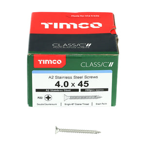 Timco 4mm - Classic Multi-Purpose Screws - Stainless Steel
