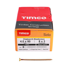 Load image into Gallery viewer, Timco 4mm - Woodscrews CSK - Yellow Passivated