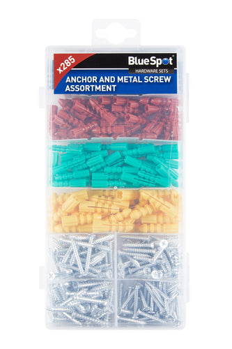 Blue Spot 285 Piece Assorted Anchor And Metal Screw Set