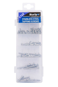 Blue Spot 140 Piece Assorted Stainless Steel Tapping Screw Set